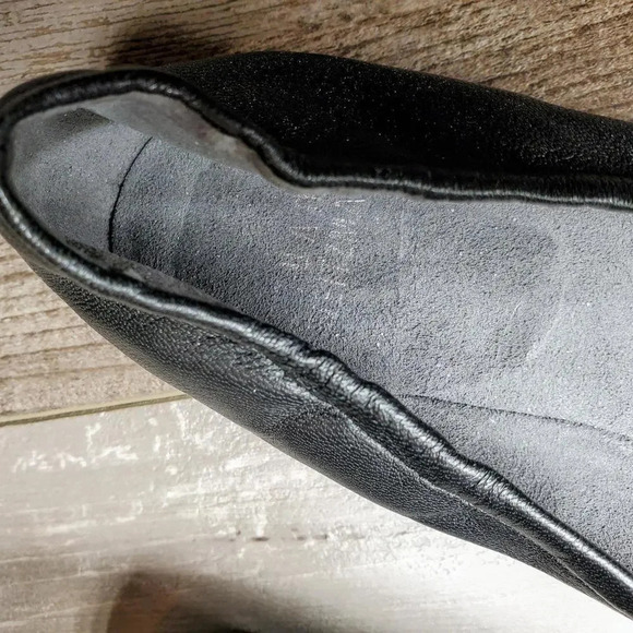 Stuart Weitzman Black Ballet Slip on Leather Flats Round Toe Women's Size 7.5M - Picture 6 of 12